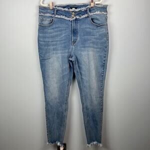 L&M Black Label jeans frayed edge plus size 14 skinny jeans